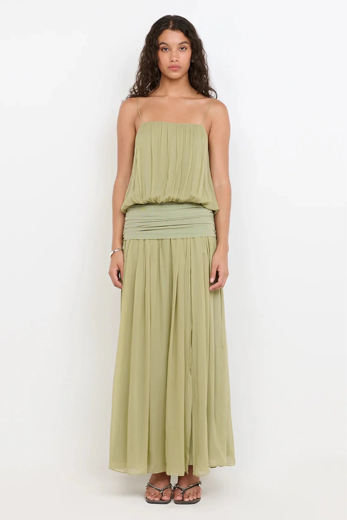 Bec & Bridge Camille Blouson Dress- Pistachio