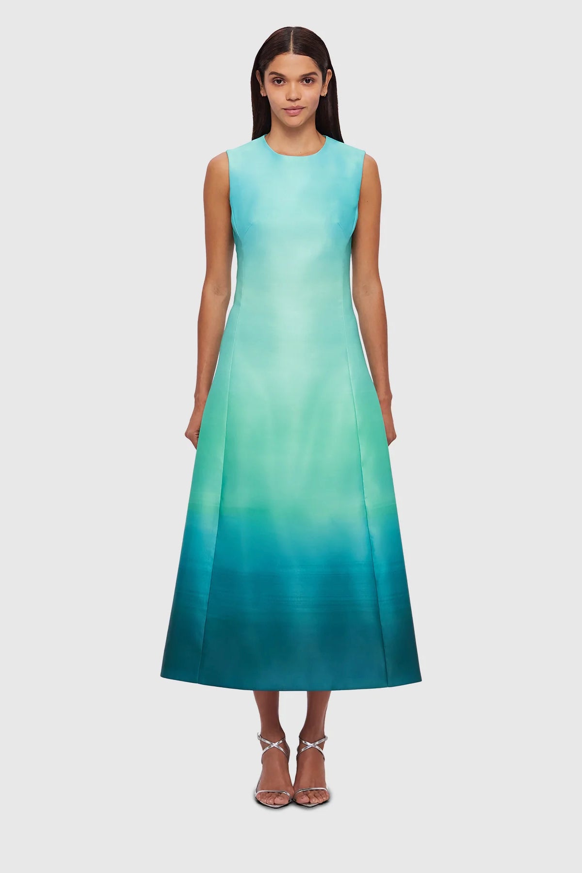 leo lin cleo midi dress Leo Lin Women's Cleo Azure Applique Sleeveless Midi Dress