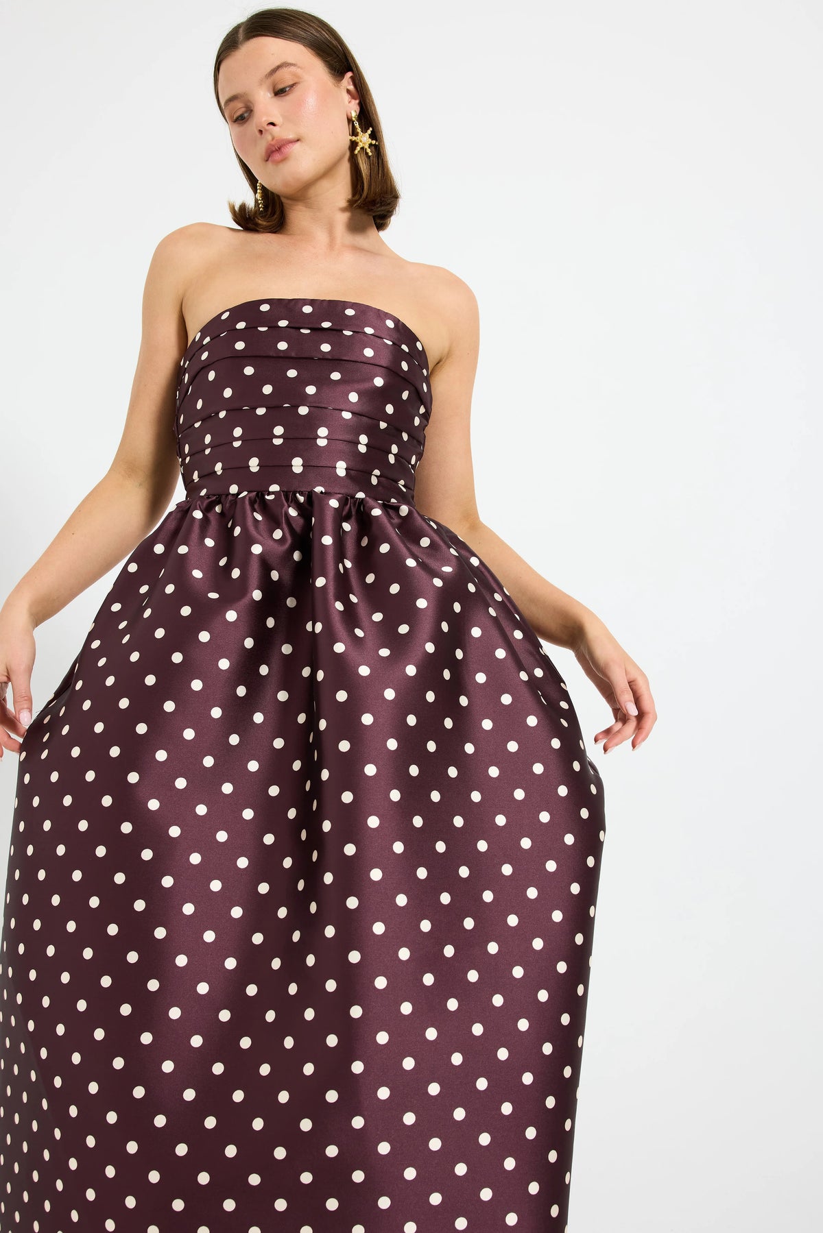 Pasduchas Alistair Strapless Midi Dress - Blackberry Spot