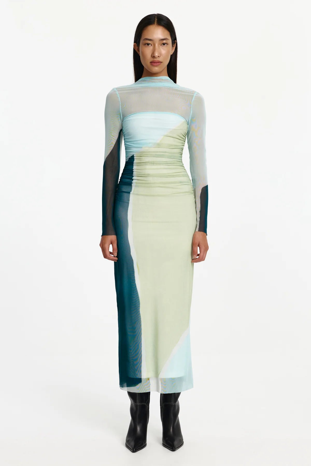 Significant Other Yusra Long Sleeve Midi Dress - Azurea Print