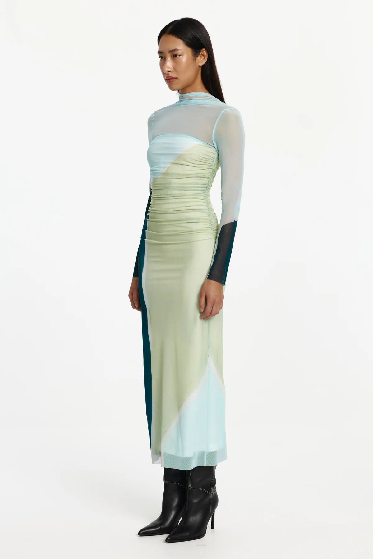 Significant Other Yusra Long Sleeve Midi Dress - Azurea Print