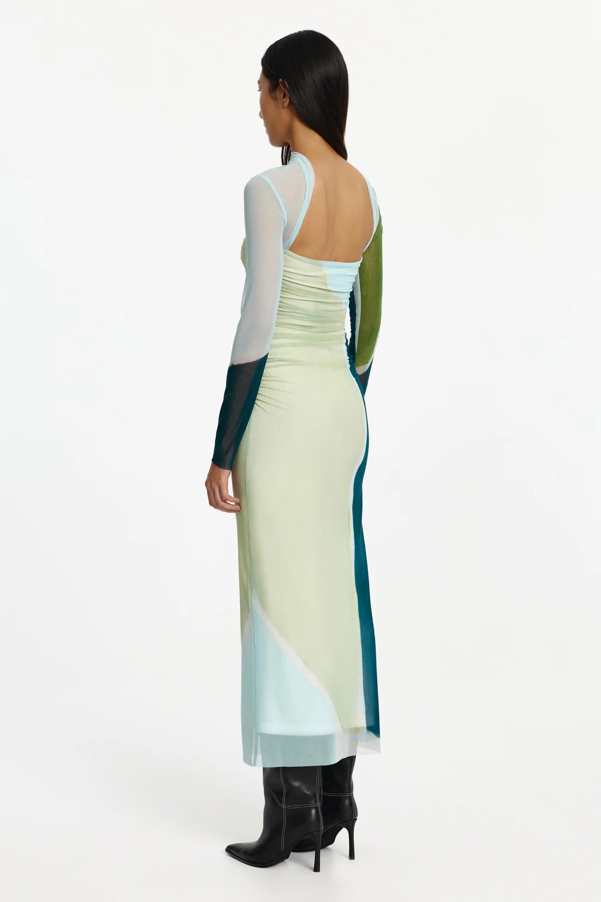 Significant Other Yusra Long Sleeve Midi Dress - Azurea Print