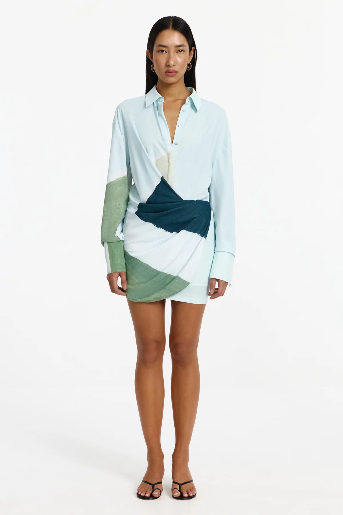 Significant Other Emiko Long Sleeve Mini Dress - Azurea Print