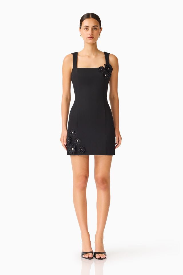 Elliatt Solenne Square Neck Mini Dress - Black