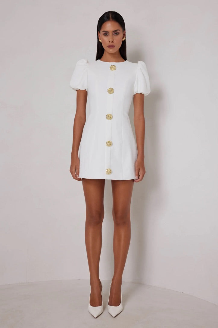 Elle Zeitoune Candice Mini Dress - White