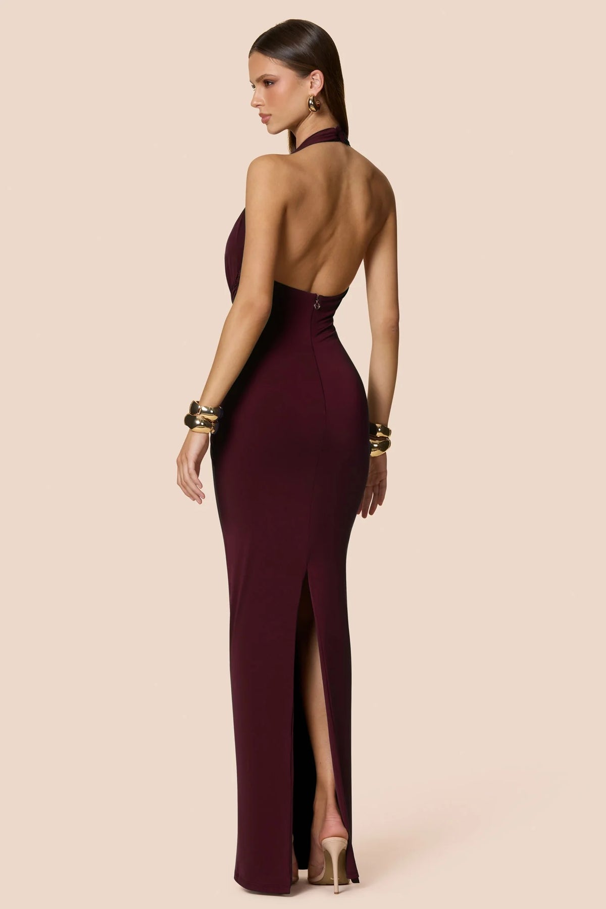 Nookie Portia Halter Maxi Dress - Wine
