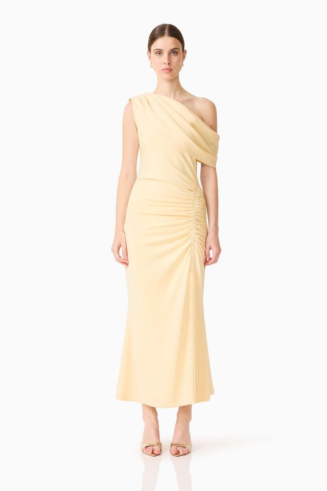 Elliatt Simone One Shoulder Maxi Dress - Butter Yellow