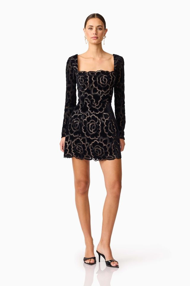 Elliatt Eris Long Sleeve Mini Dress - Black