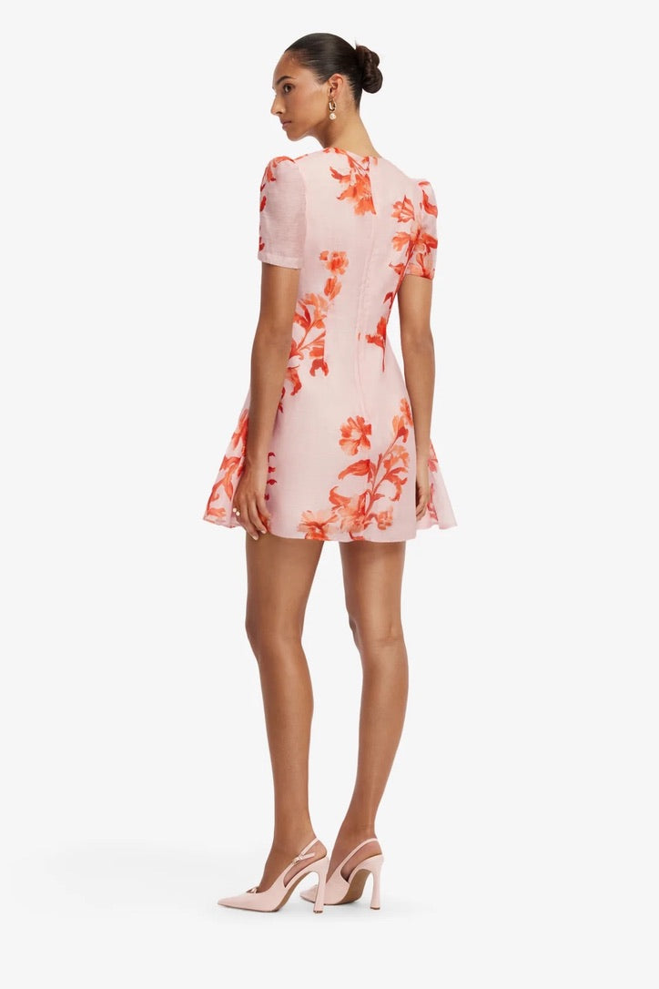 Leo Lin Elyse Short Sleeve Mini Dress - Magnolia Print