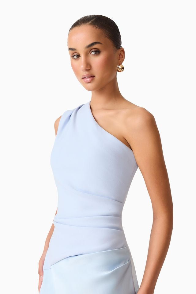 Elliatt Skye One Shoulder Gown - Baby Blue