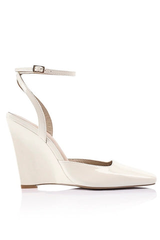 Lana Wilkinson Mona Wedge - Ivory Patent Leather