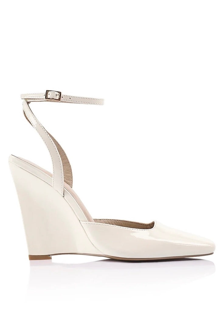 Lana Wilkinson Mona Wedge - Ivory Patent Leather