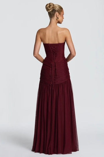 Babyboo Persephara Maxi Dress - Cherry Lacquer
