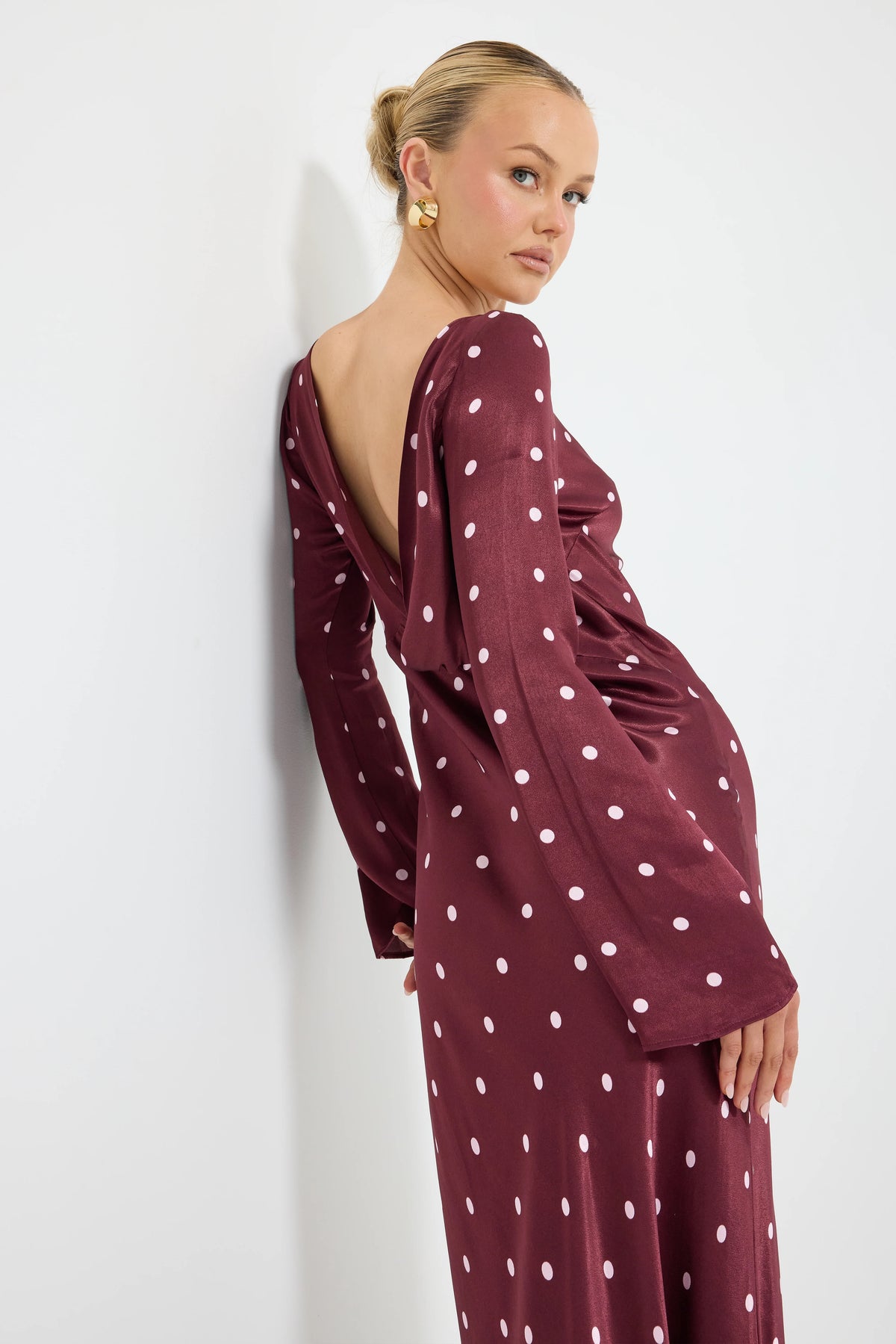 Pasduchas Rowan Sleeve Midi Dress - Cherry & Pink Spot