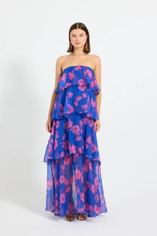 Pasduchas Esme Tiered Maxi Cobalt - Floral