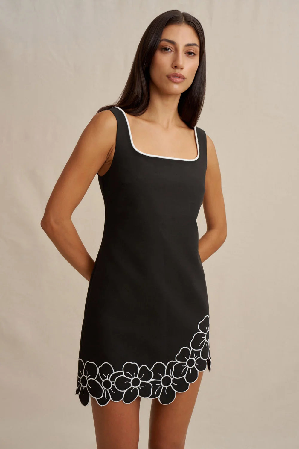By Johnny Dahlia Mini Dress - Black