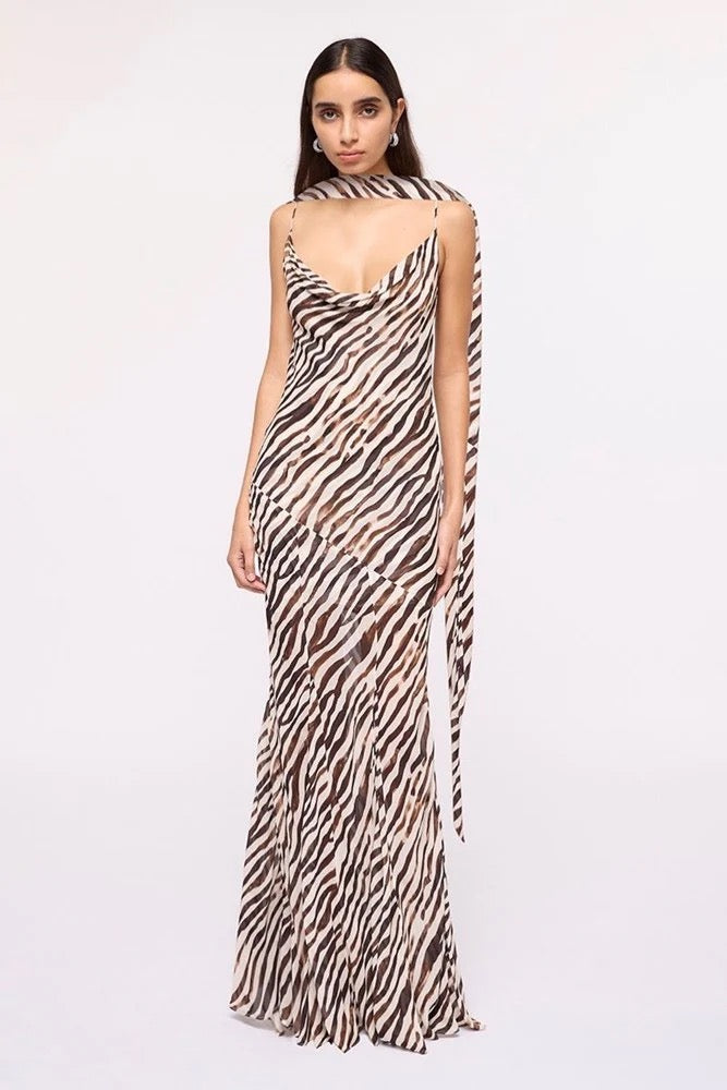Suboo GiGi Zebra Maxi Dress - Zebra Animal Print