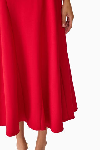 Elliatt Lila A-Line Midi Dress - Red