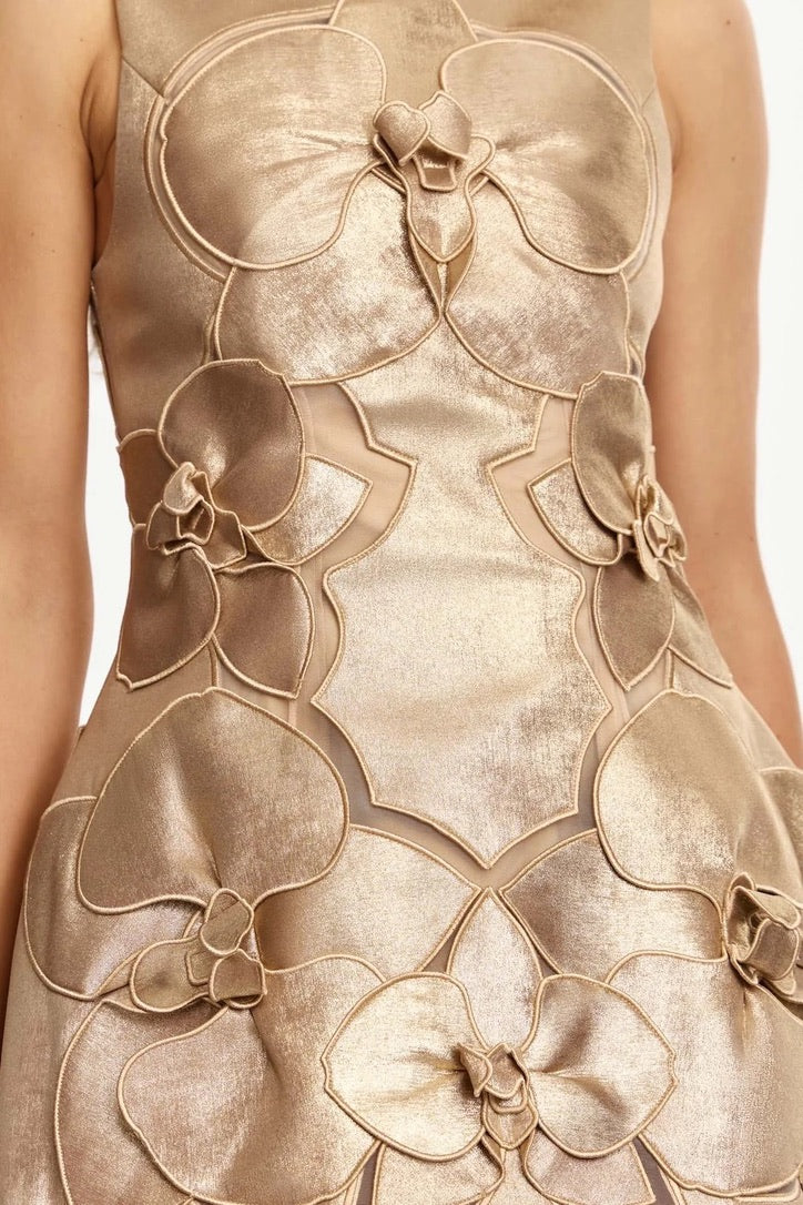 Acler Raffin Mini Dress - Gold