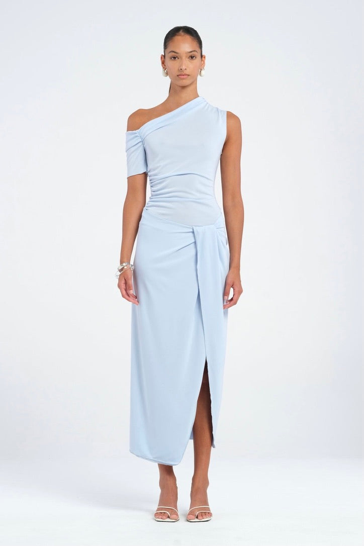 Benni Cleo One Shoulder Maxi Dress - Sky - Dress Hire AU