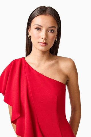 Elliatt Lila Asym Gown - Crimson