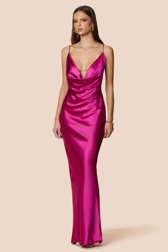 Nookie Valerie Cowl Gown - Magenta