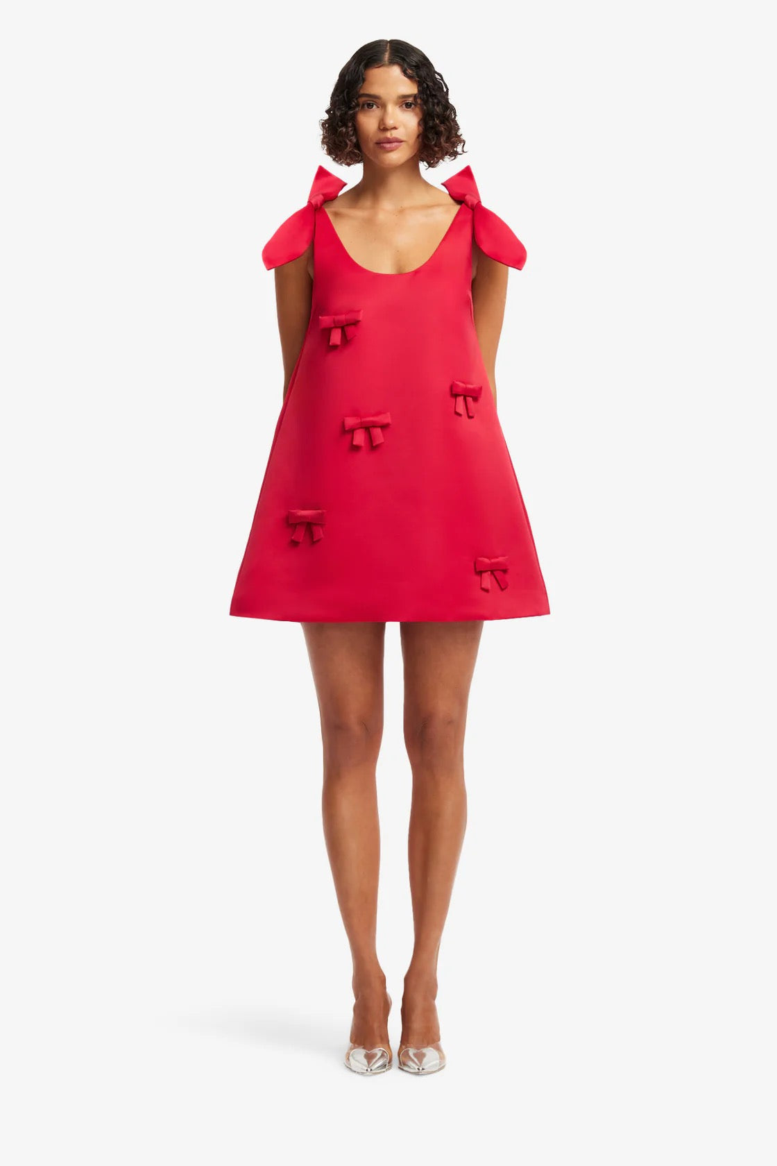 Leo Lin Harper Bow Mini Dress - Vermillion