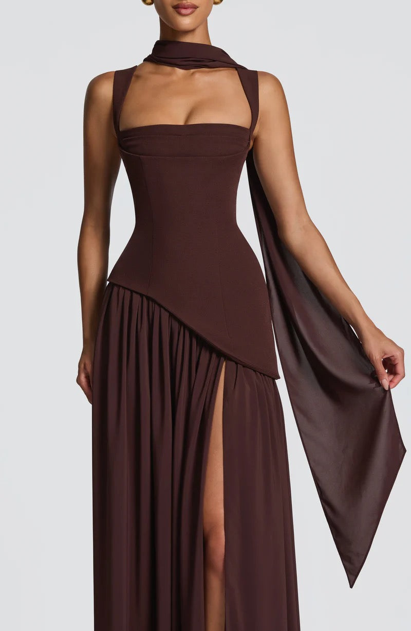 Babyboo Talulah Maxi Dress - Plum Brown