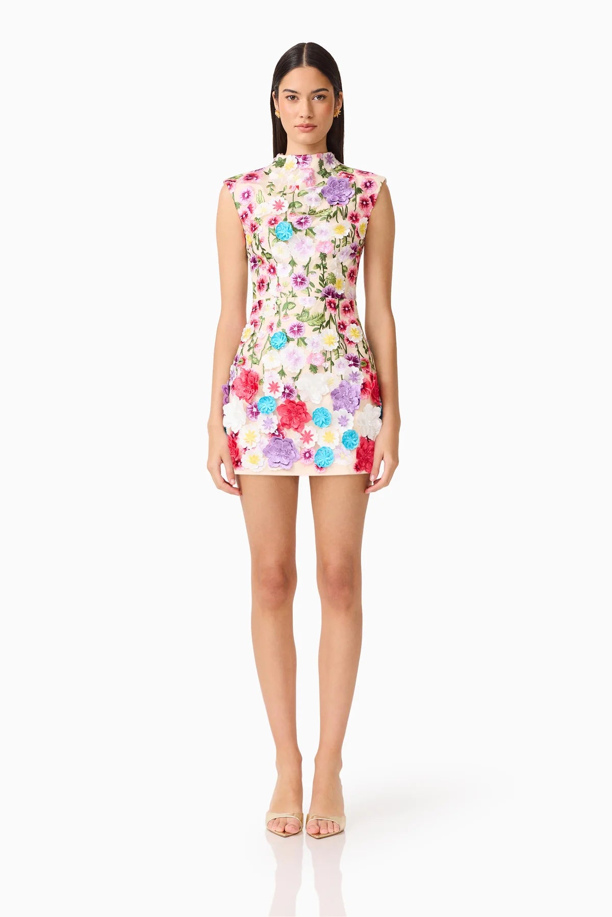 Elliatt Rosette Sleeveless Mini Dress - Multi Floral