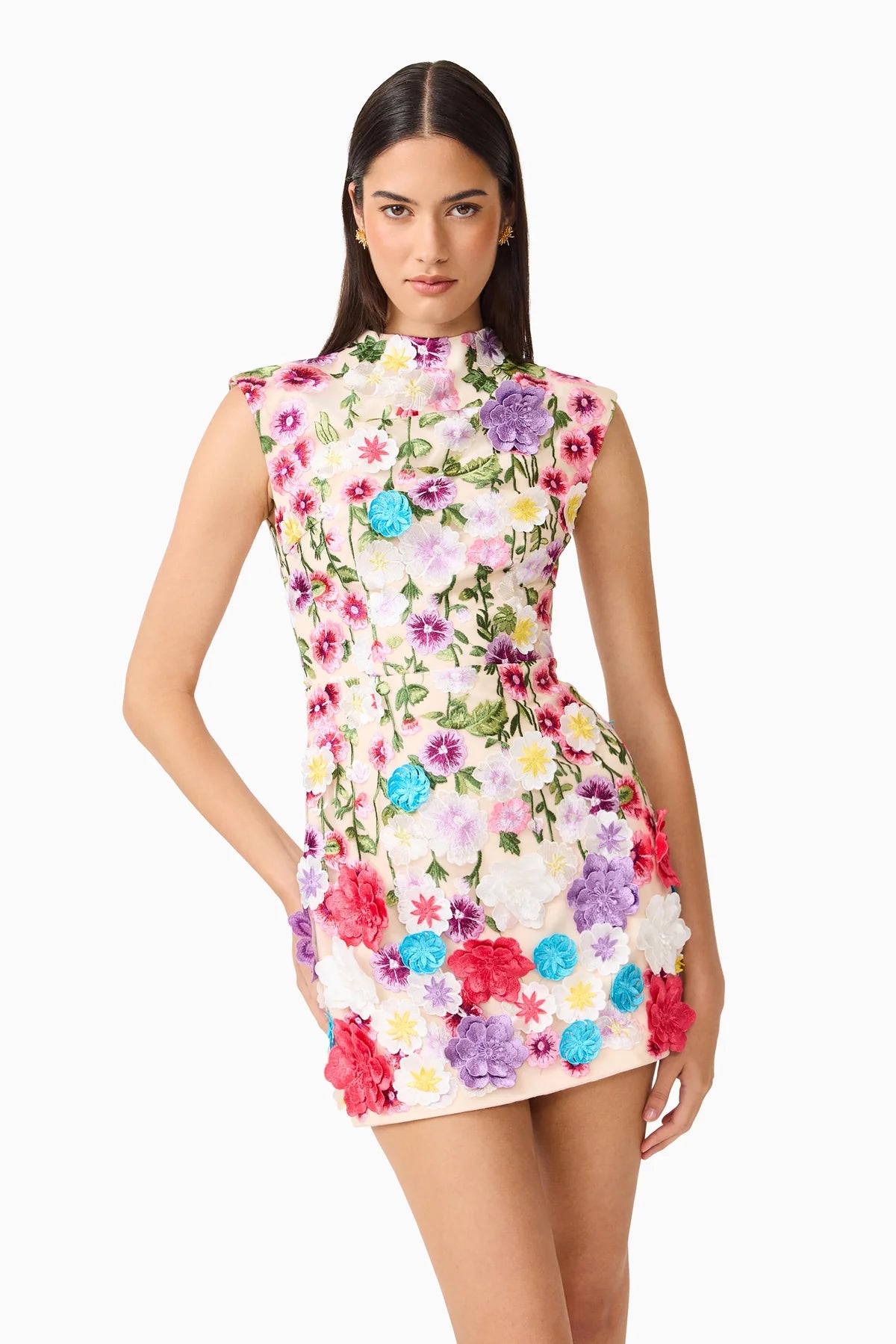 Elliatt Rosette Sleeveless Mini Dress - Multi Floral