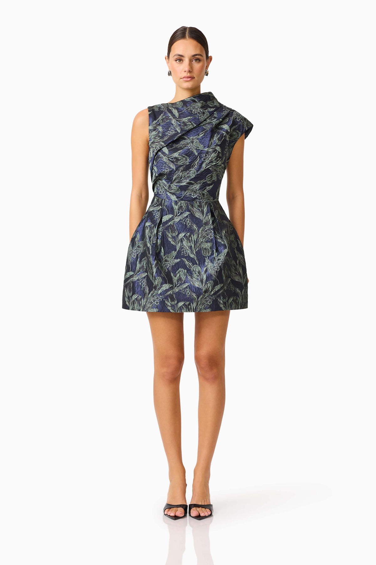 Elliatt Luella Asymmetric Mini Dress - Navy Multi