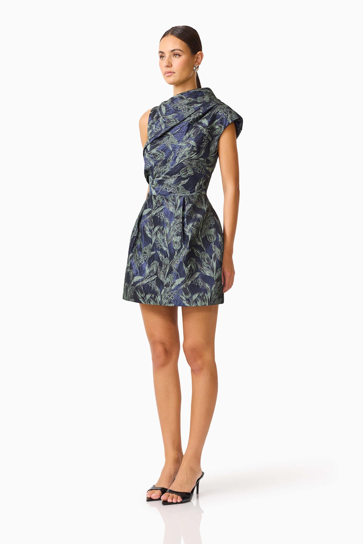 Elliatt Luella Asymmetric Mini Dress - Navy Multi