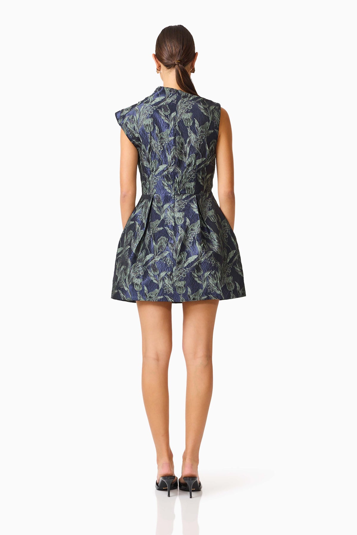 Elliatt Luella Asymmetric Mini Dress - Navy Multi
