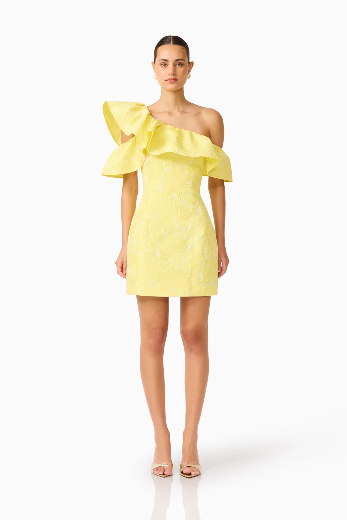 Elliatt Luella One Shoulder Mini Dress - Yellow