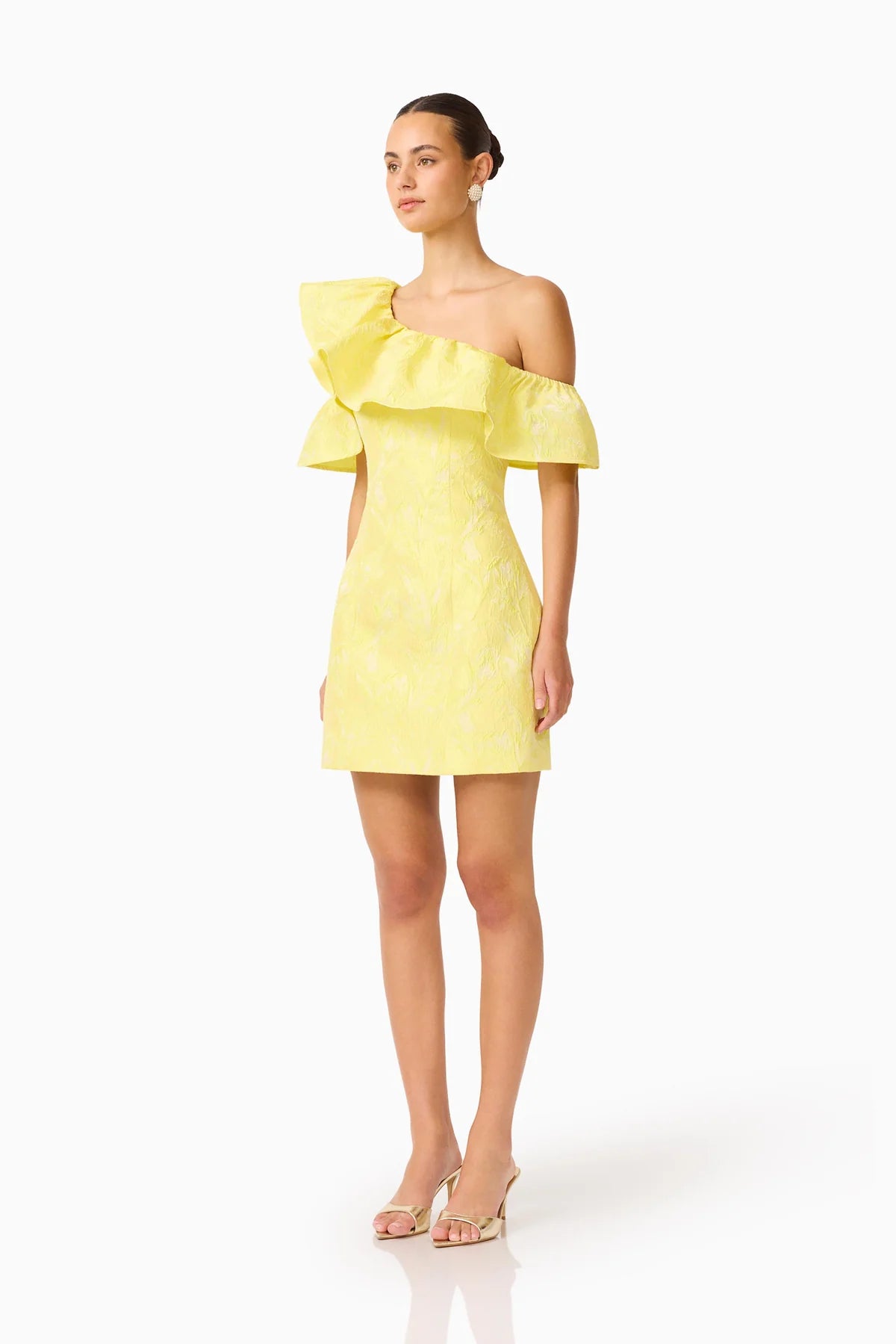 Elliatt Luella One Shoulder Mini Dress - Yellow