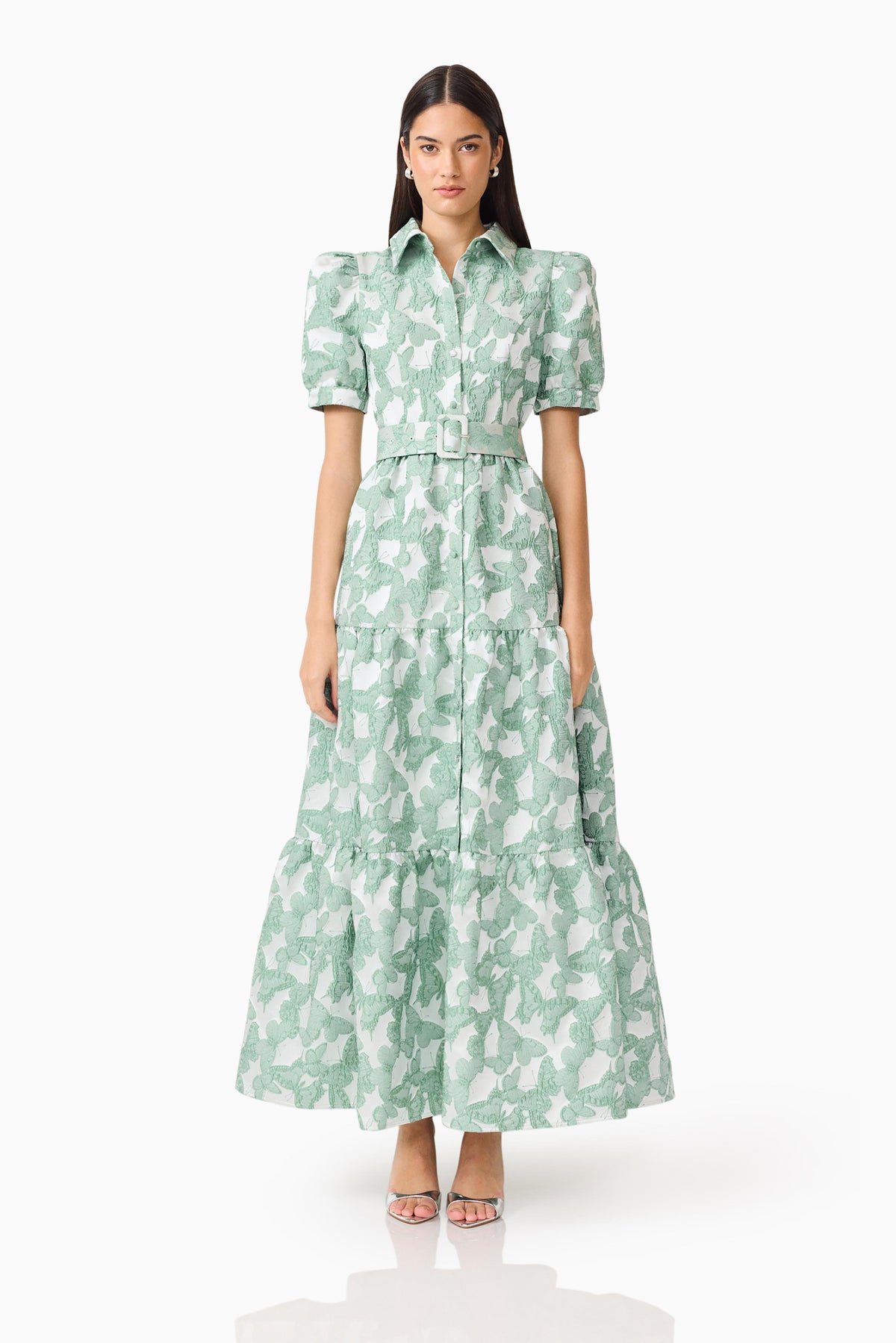 Elliatt Lisette Puff Sleeve Maxi Dress - Sea green