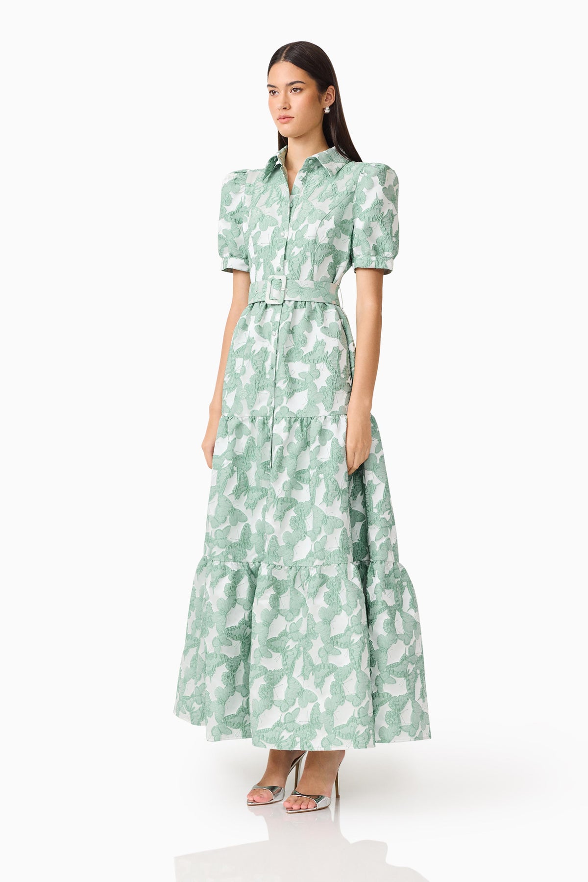 Elliatt Lisette Puff Sleeve Maxi Dress - Sea green