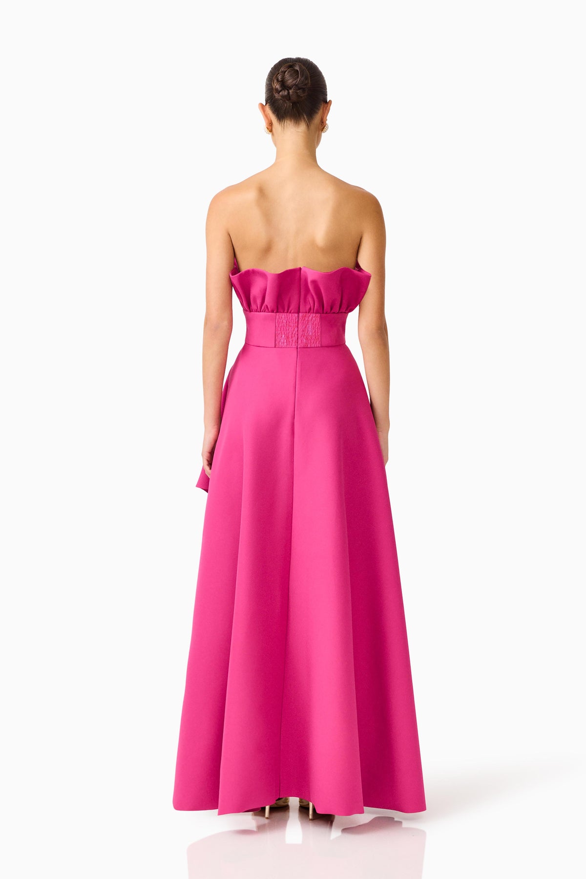 Elliatt Liora Strapless Structured Asymmetric Gown - Pink Orchid
