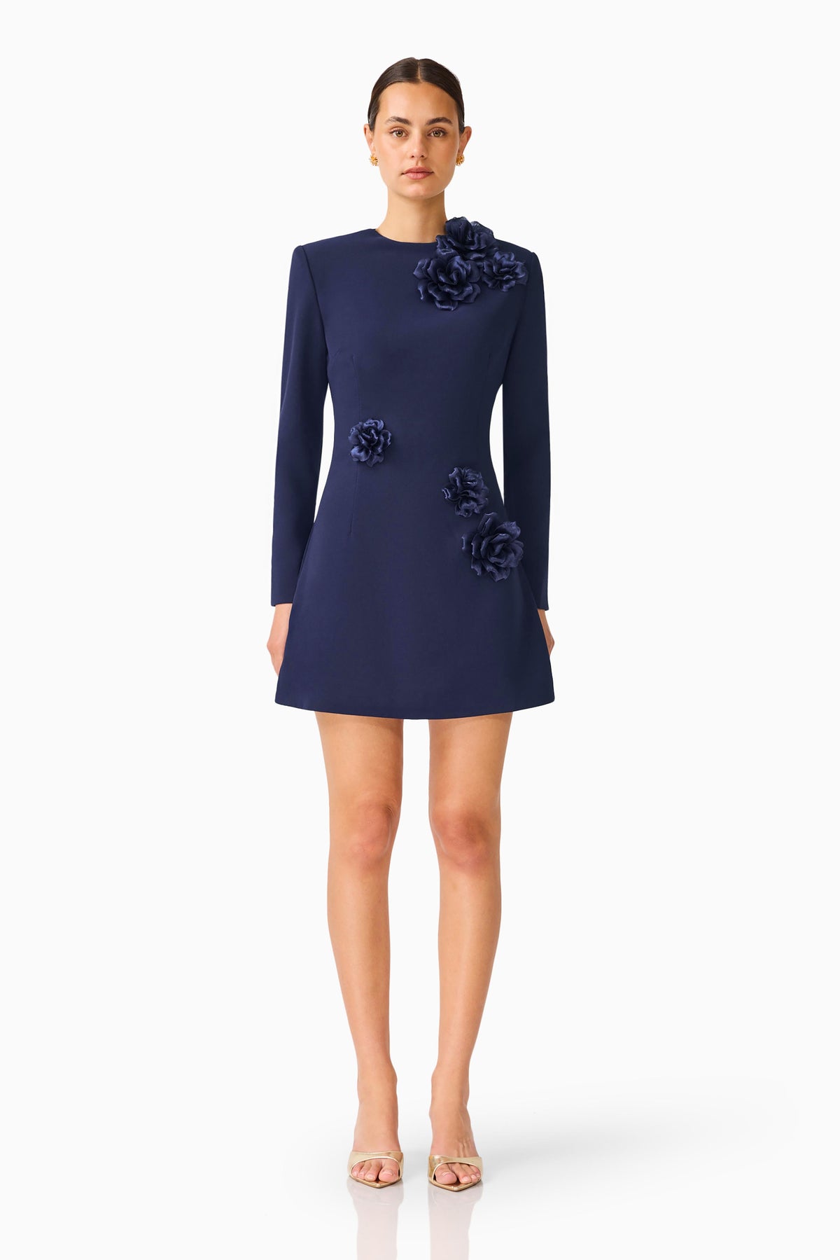 Elliatt Leonara Long Sleeve Mini Dress - Navy