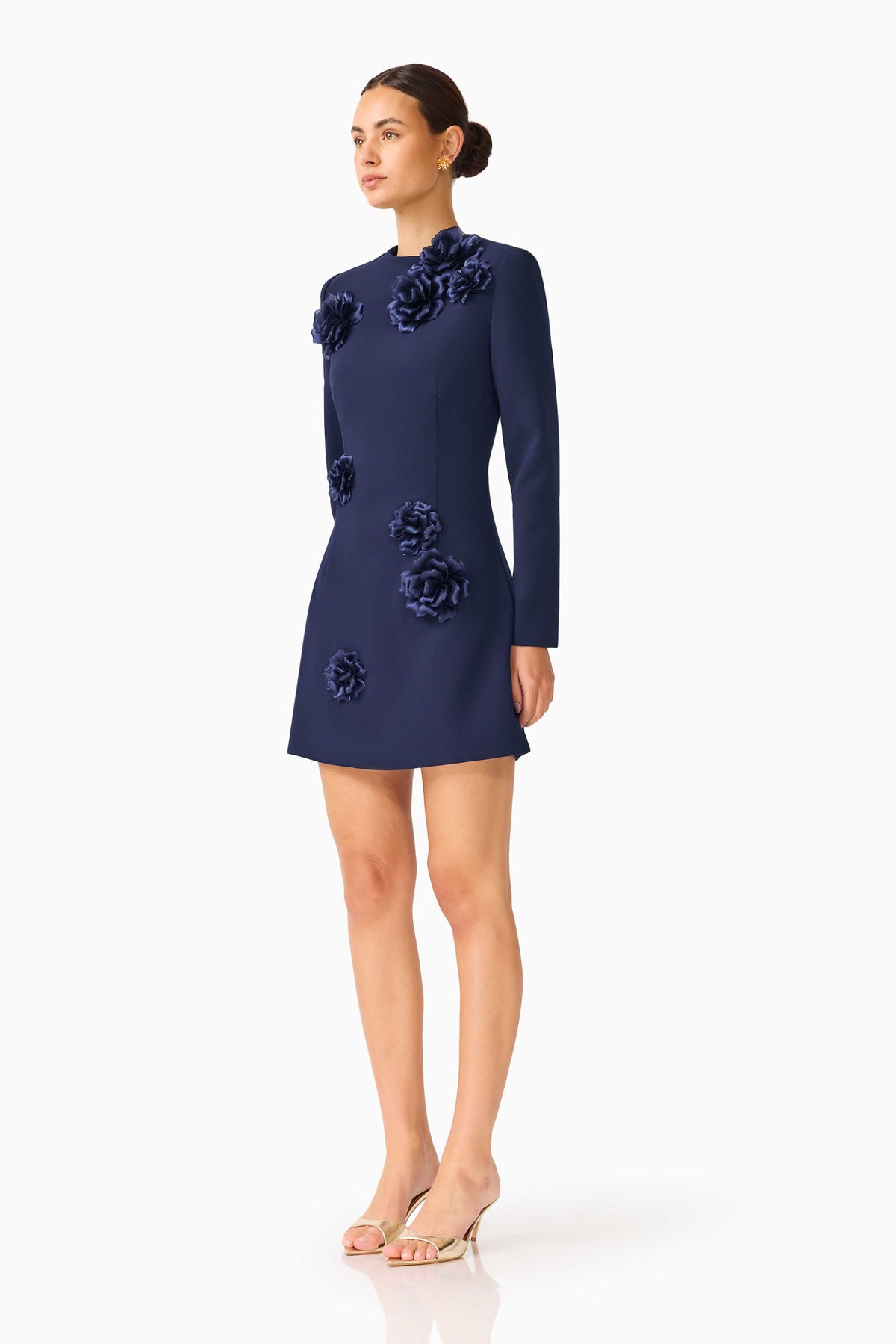 Elliatt Leonara Long Sleeve Mini Dress - Navy