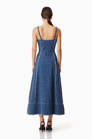Elliatt Cora Denim Midi Dress - Navy