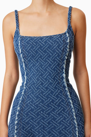 Elliatt Cora Denim Midi Dress - Navy