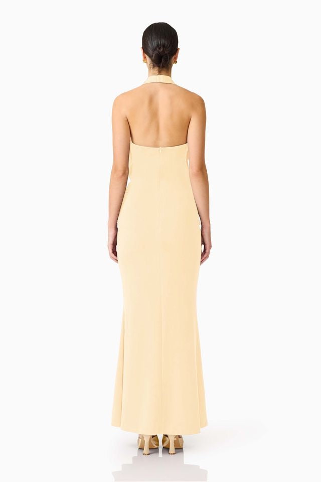 Elliatt Simone Cowl Neck Gown - Butter Yellow