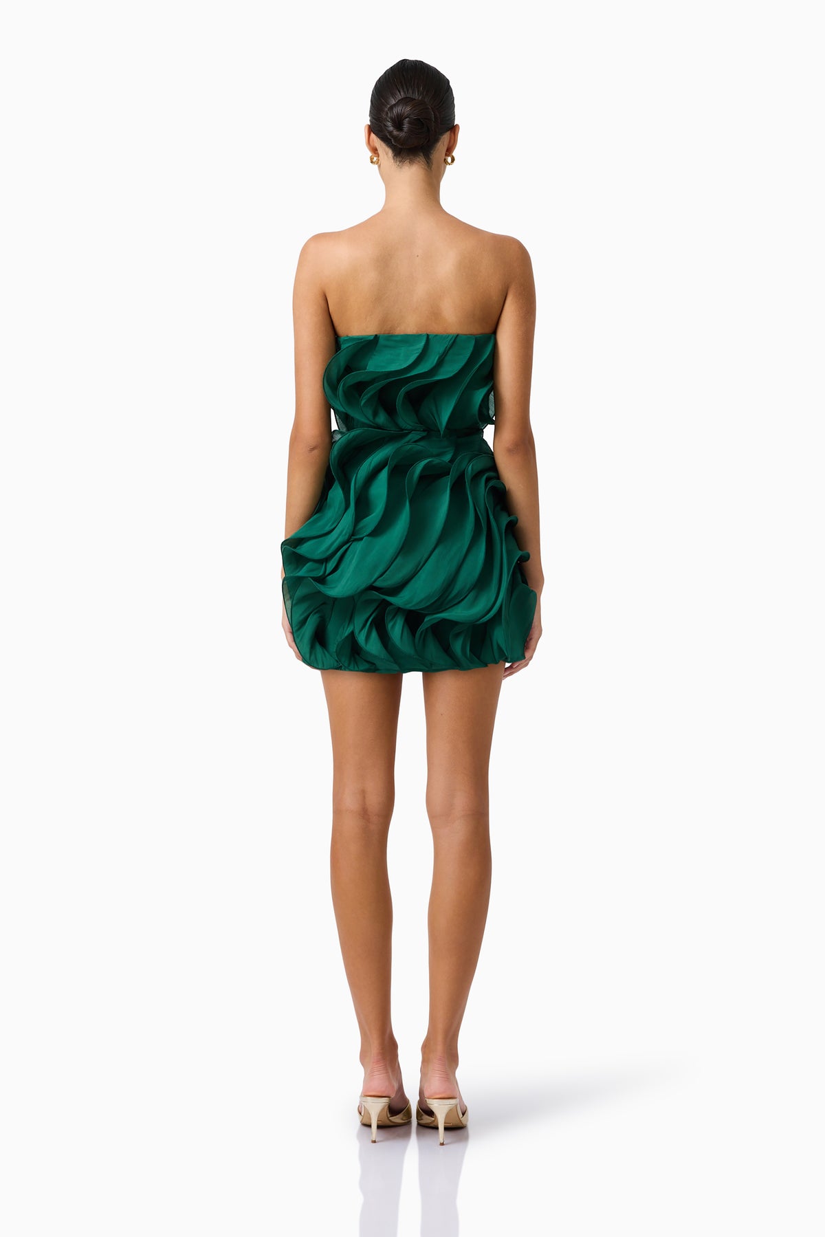 Elliatt Eloria Strapless Mini Dress - Forest Green