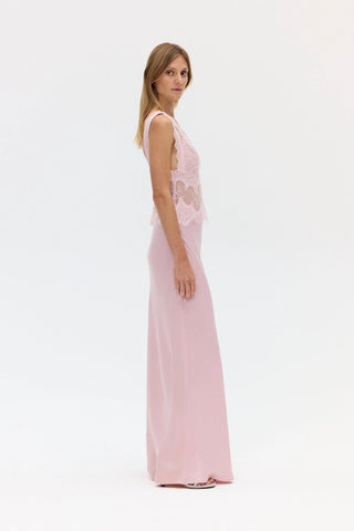 Third Form Visions Lace Floor Length Dress - Rose