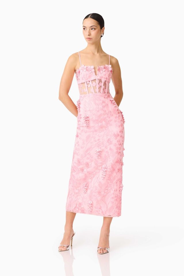 Elliatt Monique Strapless Midi Dress - Pink