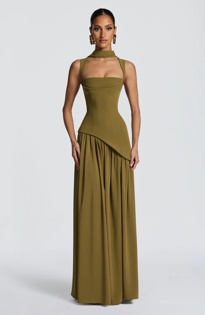 Babyboo Talulah Maxi Dress - Deep Olive