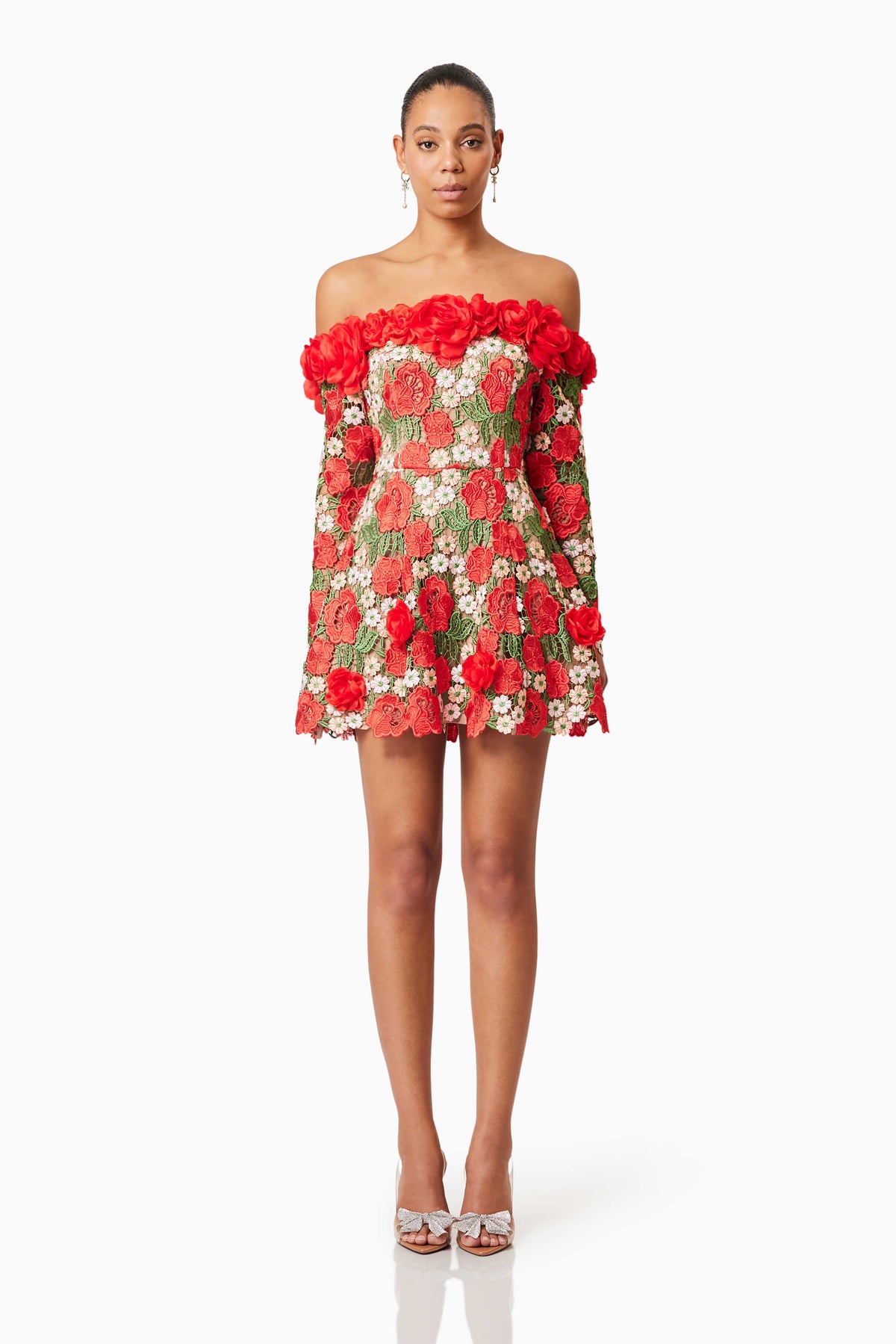 elliatt red flower dress ELLIATT x REVOLVE Evanora Gown in Red