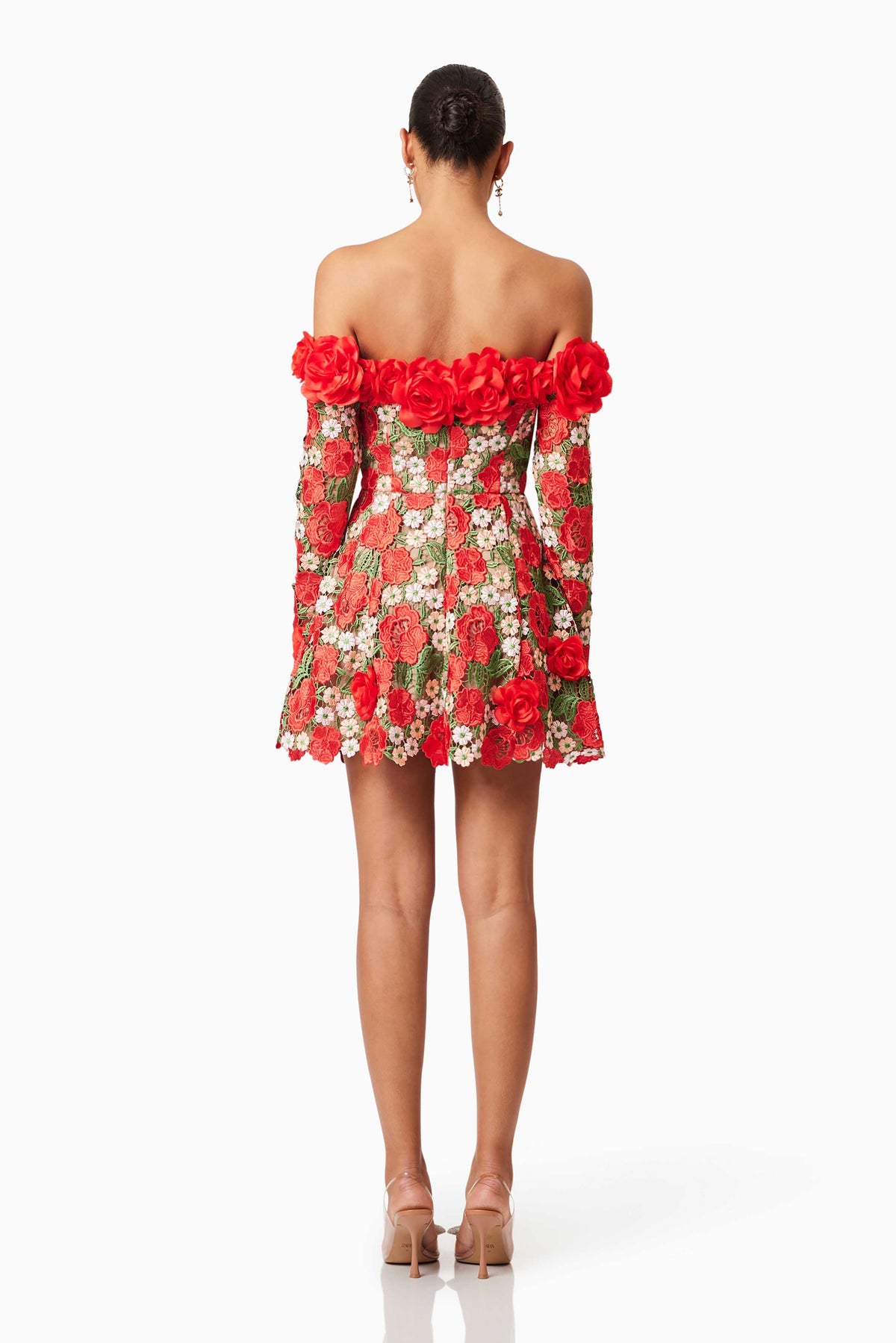 Elliatt Roselyn Long Sleeve Dress - Red Multi