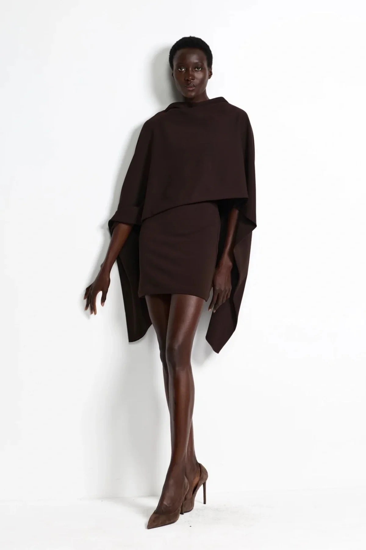 Effie Kats Kathryn Mini Dress - Coffee